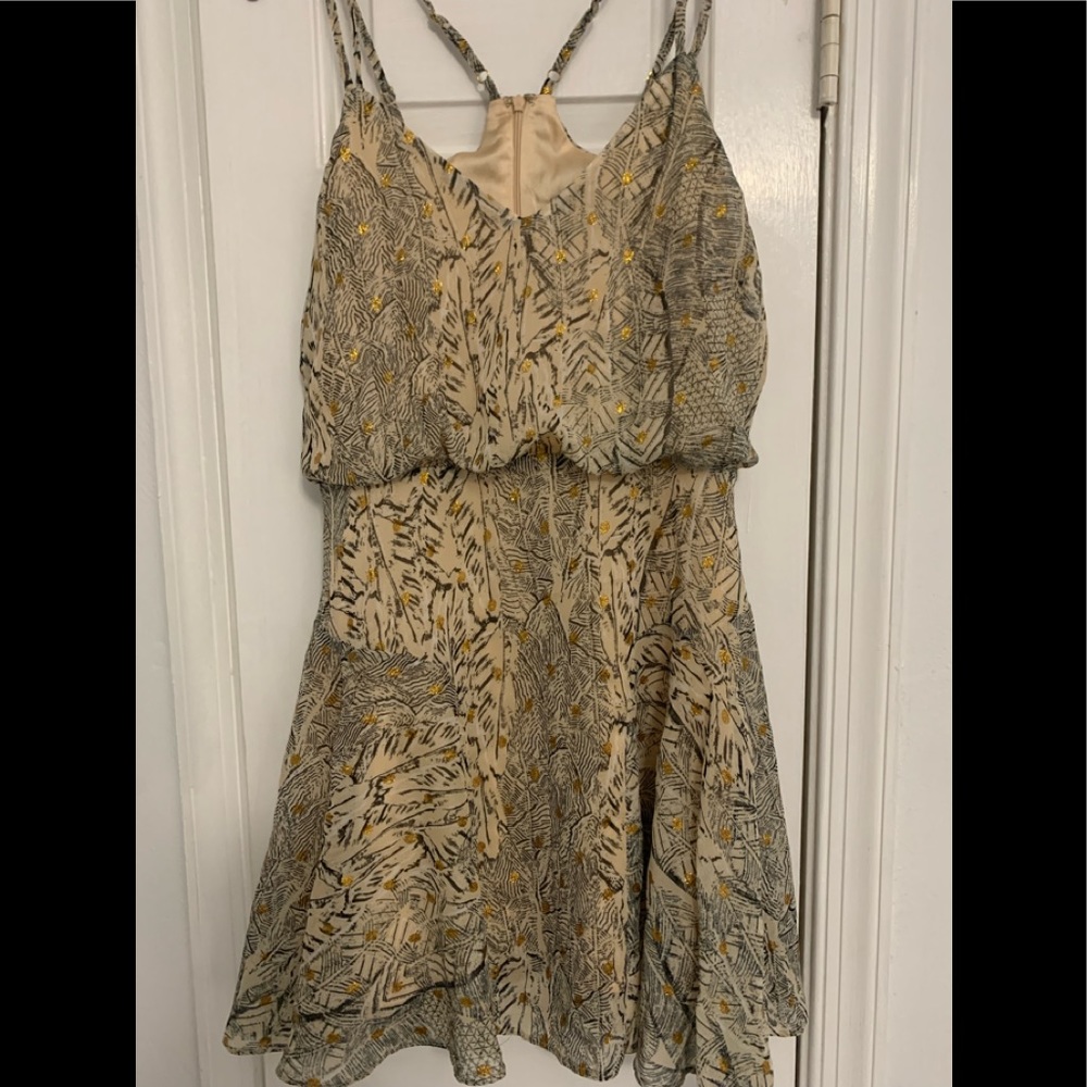 Brand new Lulus Tanis Beige Print Skater Dress